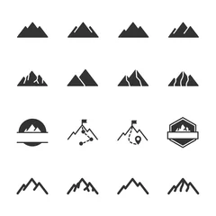 Foto op Plexiglas Vector set of mountain icons. © Maksim