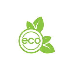 Eco flat vector icon. Ecology flat vector sign. Tree leaf flat vector icon