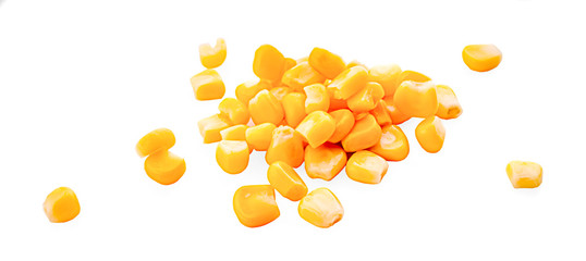 canned corn on a white background