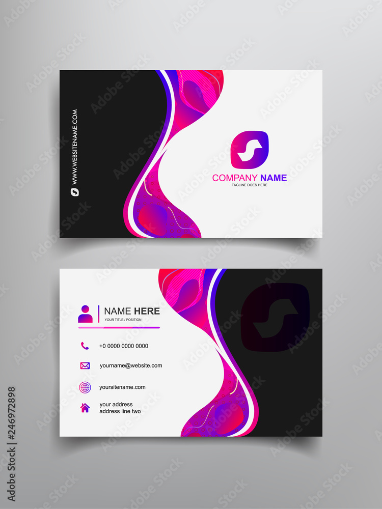 Canvas Prints business card with abstract line art