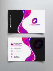 business card with abstract line art