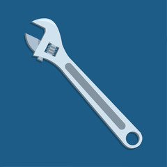 Adjustable wrench vector illustration