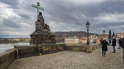 Kreuzigung von Jesus am Karlsbrücke in Prag