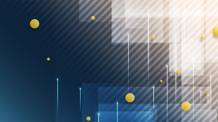 Abstract geometric shapes on blue background