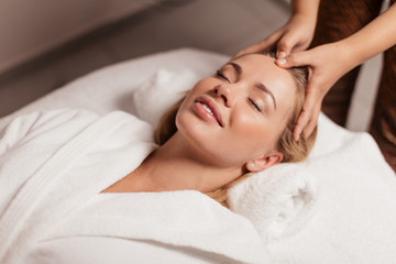 Obraz na płótnie Canvas anti-ageing product. service. business. new modern popular massage techniques, close up photo