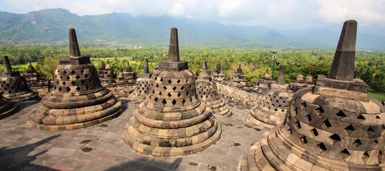 Crédence de cuisine en verre imprimé Indonésie Indonésie (Java) - Temple de Borobudur
