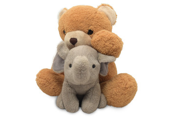 Teddy Bear lift , teddy bear isolated on white background