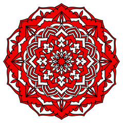 Hand drawn oriental ornamental lace mandala pattern for design t-shirt, birthday card, modern party invitation, store seasonal sale advertising, bag print etc.