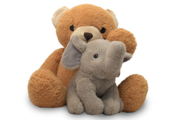 Teddy Bear lift , teddy bear isolated on white background