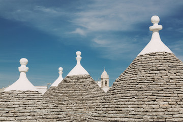 Fototapeta na wymiar Traditional trulli houses in Arbelobello, province Bari, region Puglia, Italy