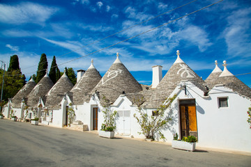 Traditional trulli houses in Arbelobello, province Bari, region Puglia, Italy