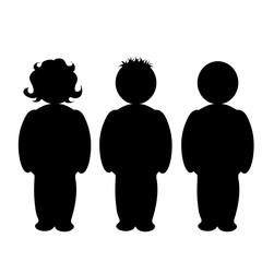 Illustration of people icon. Vector silhouette on white background. Symbol of man and woman. Sign of person.