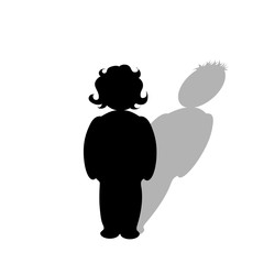 Male and female transgender, transsexual symbol. Vector silhouette on white background. Illustration of trassexuality icon.