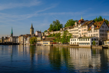 Fototapeta na wymiar Panorama of the historic center of Zurich