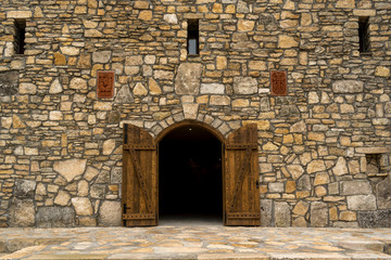 PLISKA, BULGARIA - 11.04.2017: Gates of the museum at the landmark 