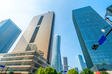 Obraz premium Skyscrapers in Lujiazui Financial District, Shanghai..