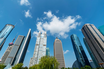 Skyscrapers in Lujiazui Financial District, Shanghai..