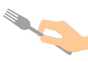 フォークを持つ手