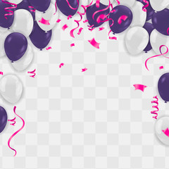 Color flying balloons isolated on . background with colorful balloons. celebration party print design