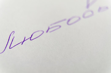 Valentine's day love words on white paper.