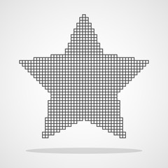 Pixel art design of a Star icon. Vector illustration.