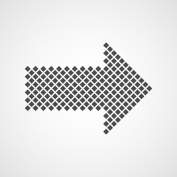 Pixel art design of Arrow. Vector illustration.
