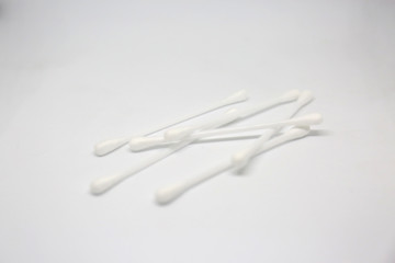 Cotton swabs (American English) or cotton buds