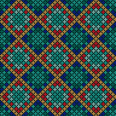 Knitted seamless multicolor pattern