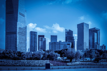 Skyscrapers in Lujiazui Financial District, Shanghai..