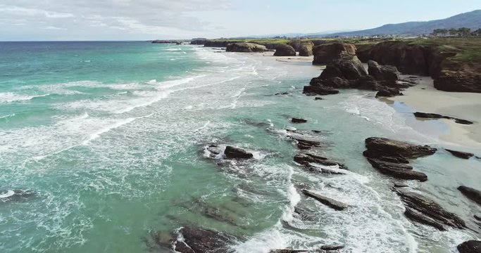 Beach of the Cathedrals in Lugo Galicia Spain