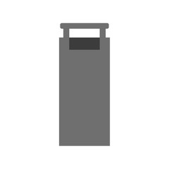 Garbage can icon in flat style. Black trash can isolated on white background. Vector rubbish bag