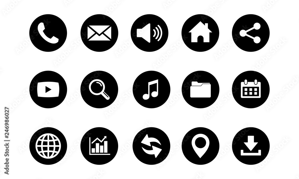 Poster web icon set. set of web icon symbol vector