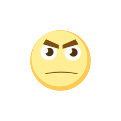 Fototapeta premium Abstract serious character flat style emoji icon. Vector emoticon face