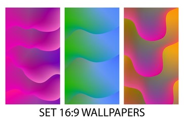 Set liquid colorful layers wallpapers. Vector backgrounds for mobile app, brochures, design templates and business presentation.