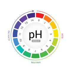 pH scale indicator chart diagram acidic alkaline measure. pH analysis vector chemical scale value test