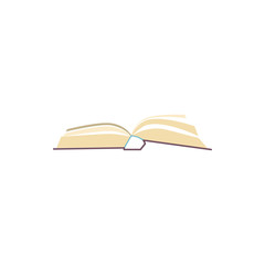 Opened book in flat style front view. Vector book day icon