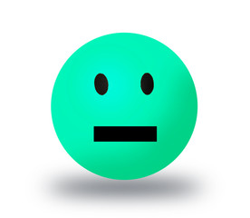 Ball with face on white background