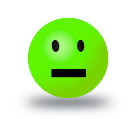 Ball with face on white background