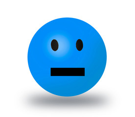 Fototapeta premium Ball with face on white background