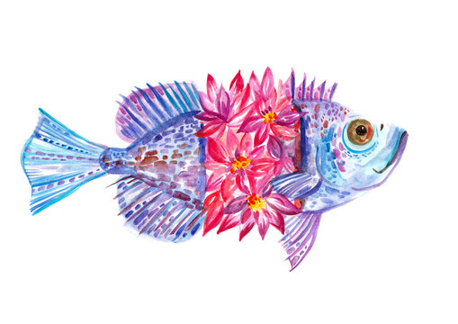 Fairy fish stuffed with flowers