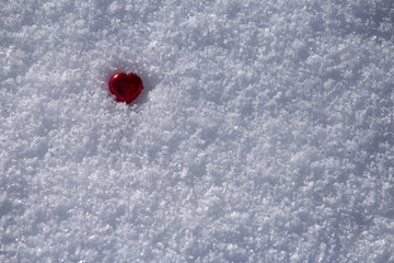  red heart in the snow