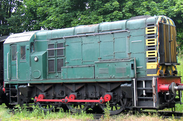 Fototapeta premium An Old Vintage Diesel Shunting Railway Train Engine.