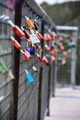 Fototapeta na wymiar love locks on a bridge