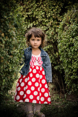 little girl in red dress