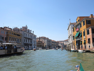 20.06.2017, Venice, Italy: View of historic buildings and canals from gondola