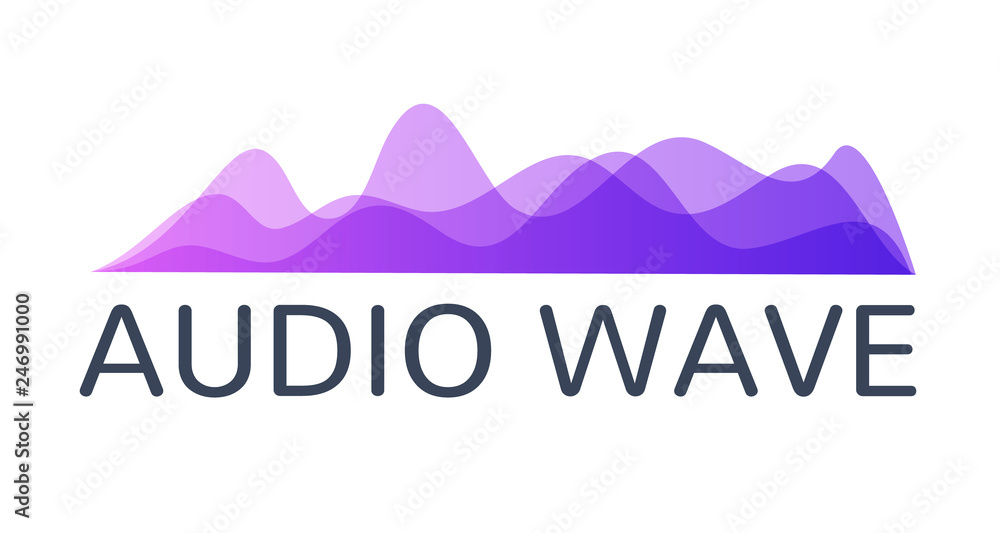 Poster amplitude colorful motion waves. abstract equalizer music sound voice wave vector set. digital graph