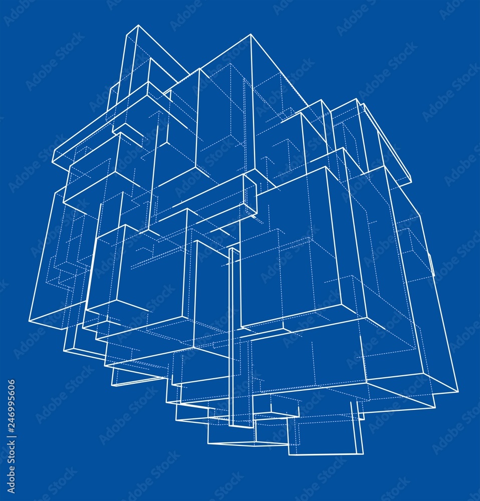 Poster wireframe boxes. sketch style