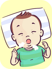 Baby Coughing Illustration