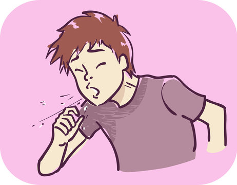 Teen Boy Symptom Sneezing Illustration