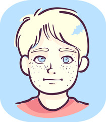 Kid Boy Pale Skin Cross Eye Light Color Hair